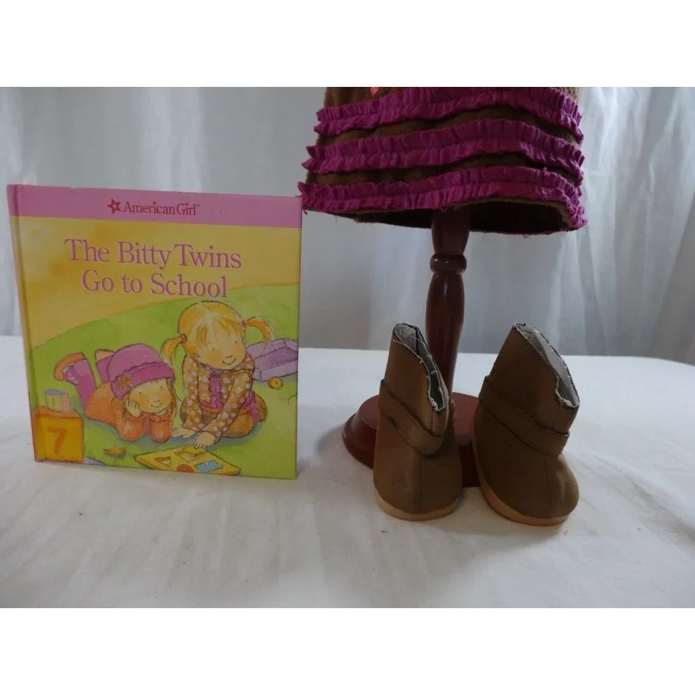 American Girl Bitty Baby Twin School Time Skirt Outfit With Book‎